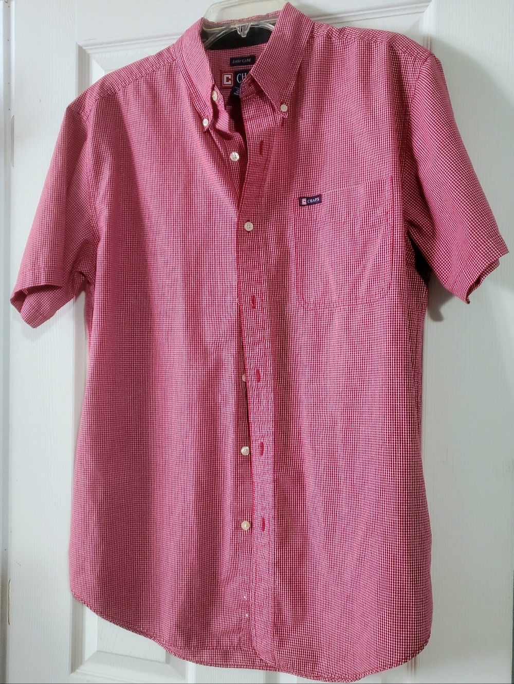 Chaps Men's Button Down Short Sleeve Shirt Sz L